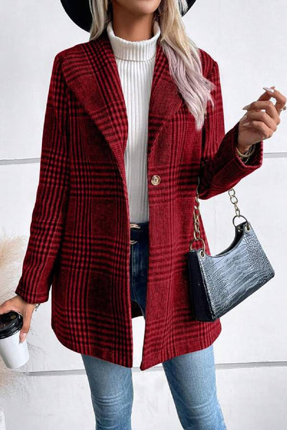 Chaqueta de manga larga con cuello a cuadros de Style Collection