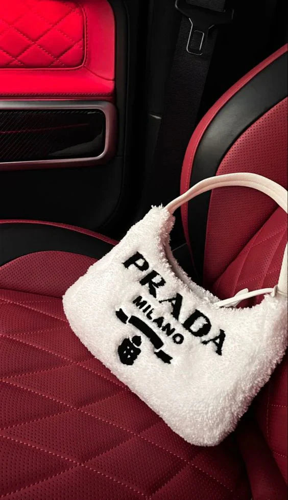 Prada Terry Cloth Mini Bag In white