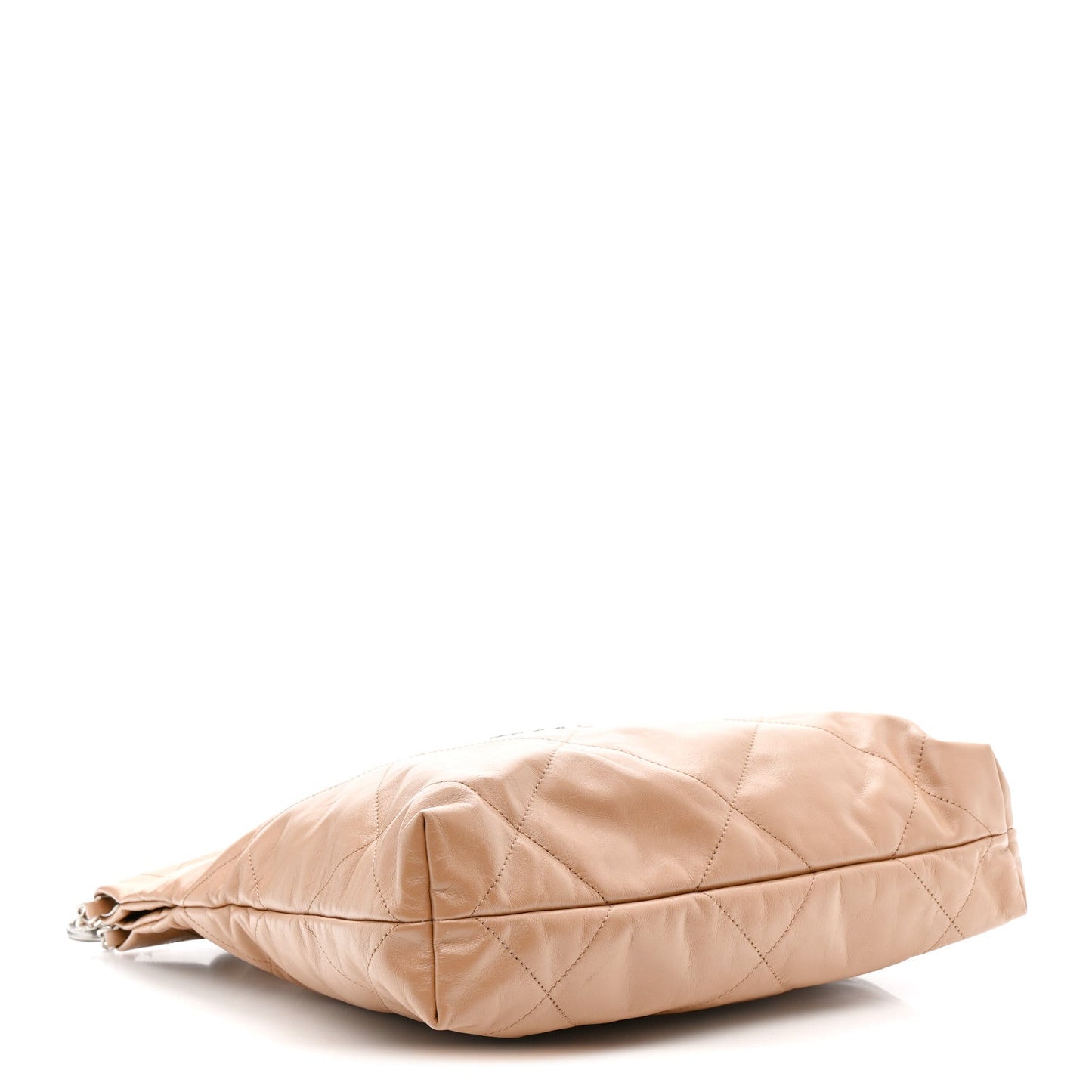Shiny Calfskin Quilted Small Chanel 22 Beige