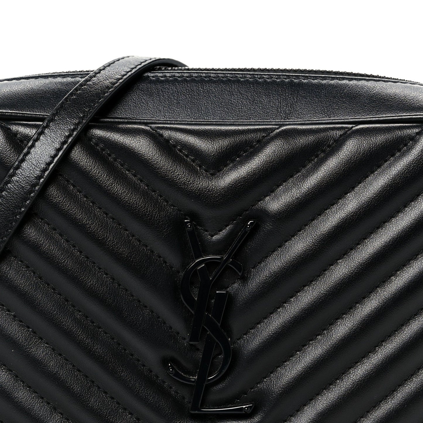 Calfskin Matelasse Monogram Monochrome Lou Camera Bag Black