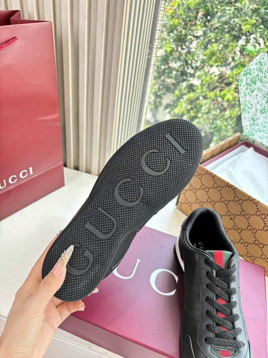 Gucci Shift Damensneaker Varianten Schwarzes Black Leder 506842