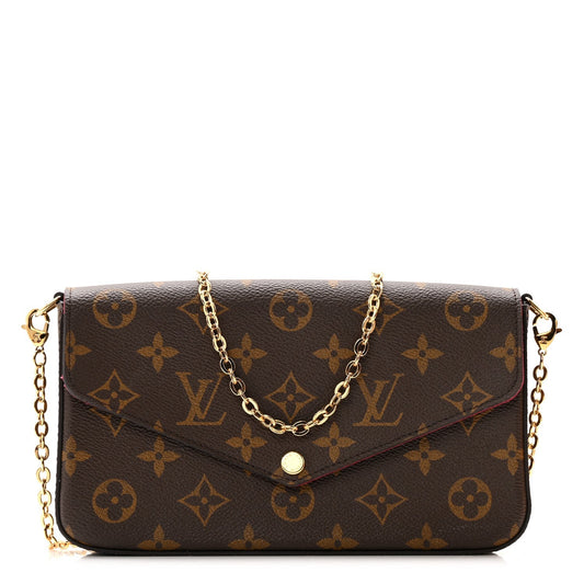 Monogram Pochette Felicie Chain Wallet Fuchsia