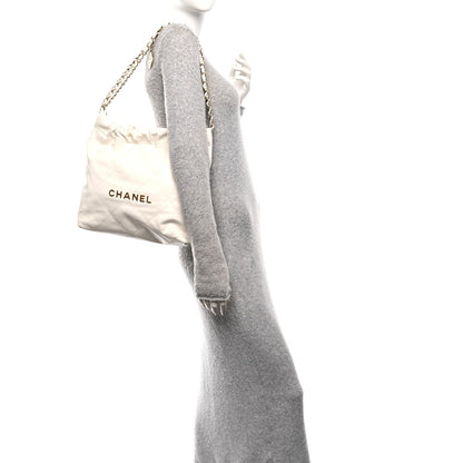 Shiny Calfskin Quilted Small Chanel 22 White