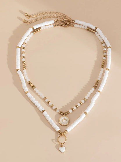 Collar de cristal con forma de corazón bohemio 
