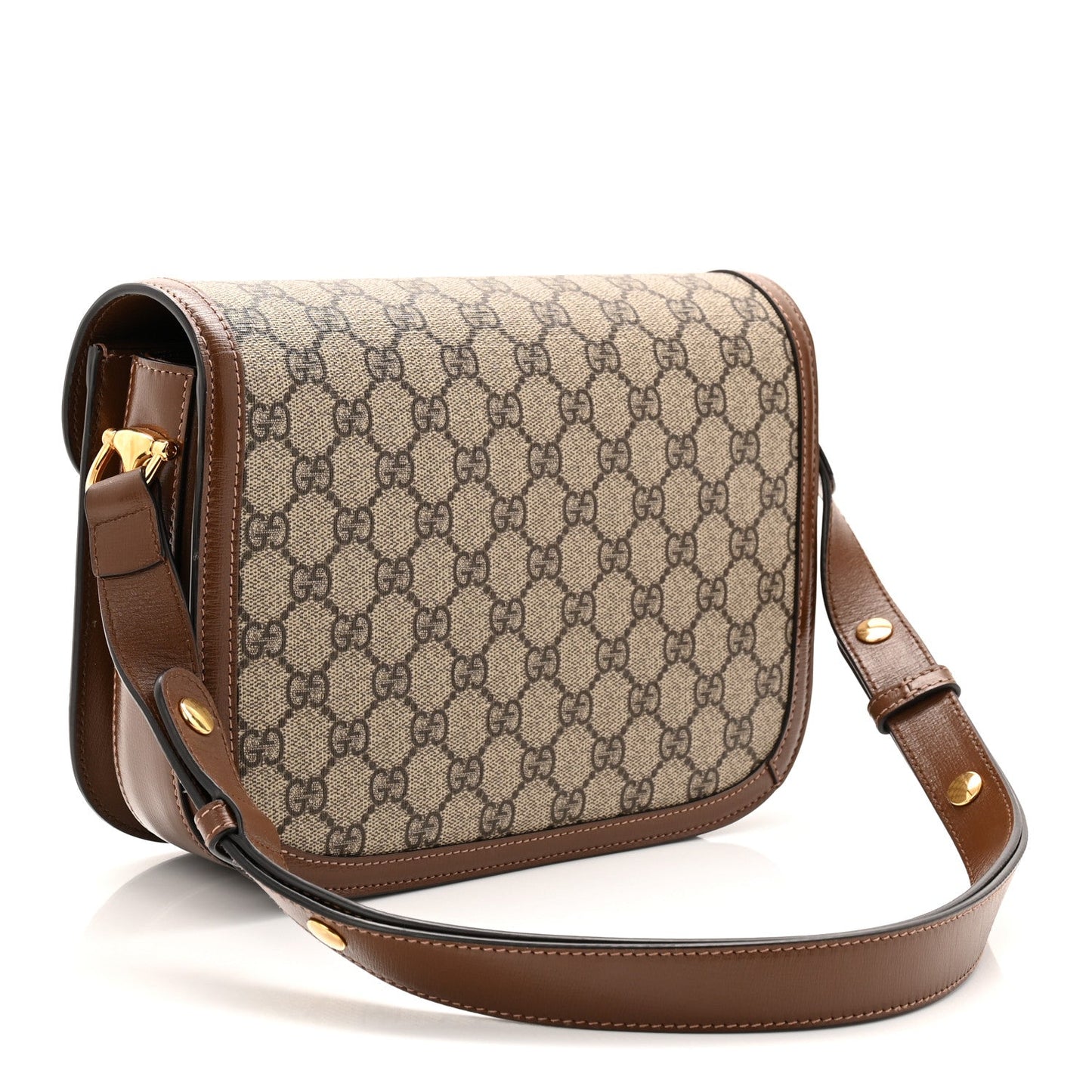 GG Supreme Monogram Horsebit 1955 Shoulder Bag Beige Brown Sugar