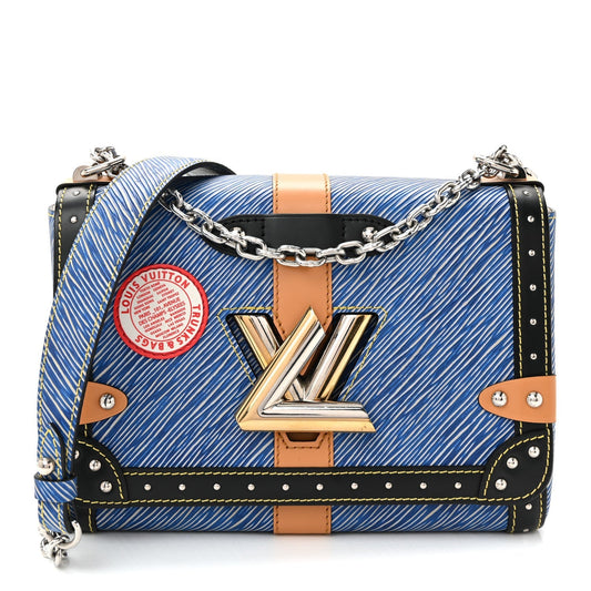 Epi Complice Trunks and Bags Twist Shoulder Bag MM Denim Light