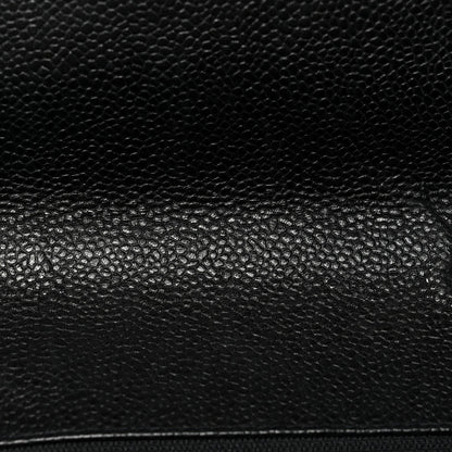 Caviar Vertical Quilted Small Single Flap Black