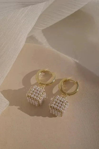 Pearl Cube Earrings