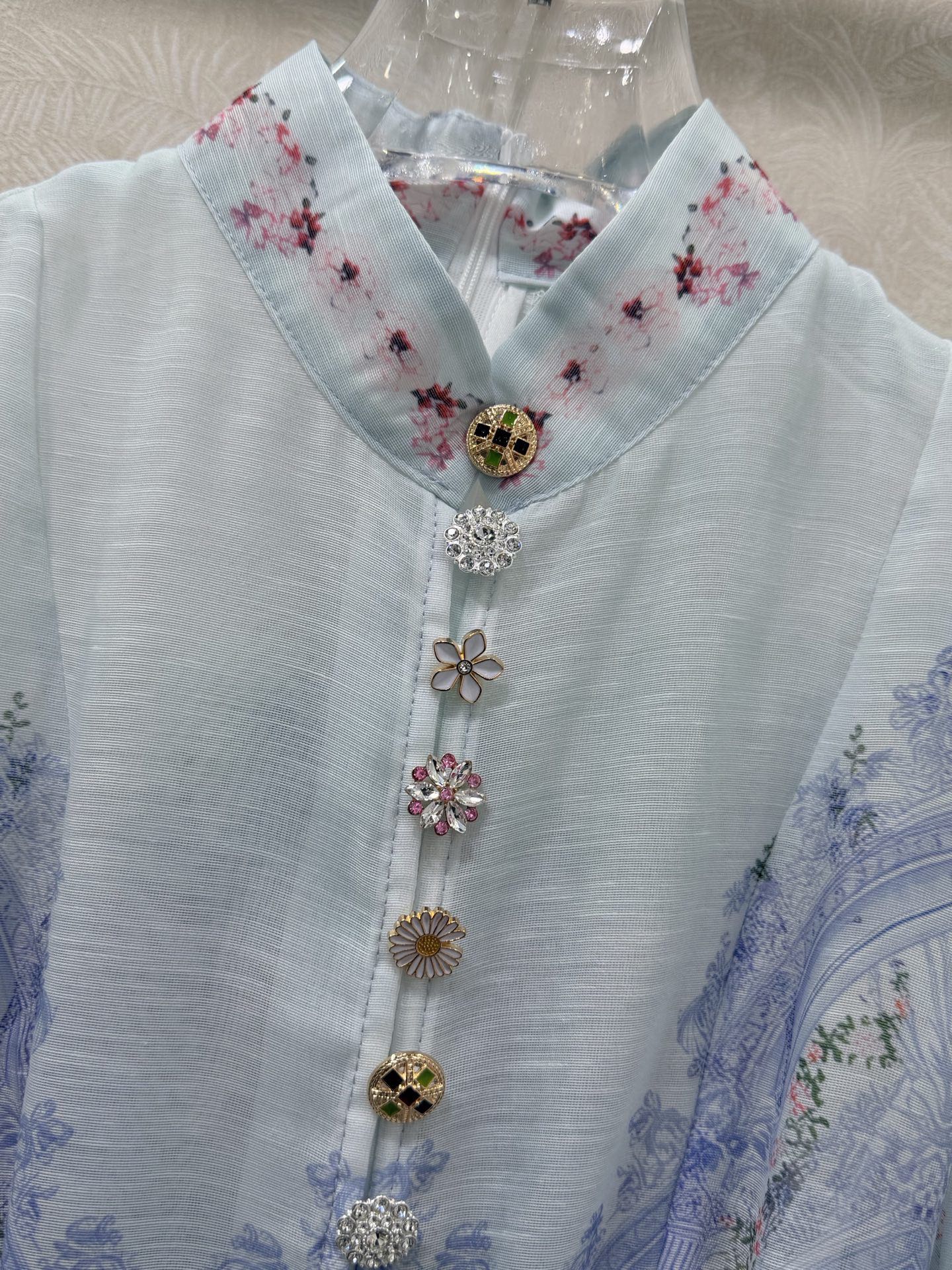 Zimmermann Eden Paisley Shirt Dress Blue Paisley Cotton 347326