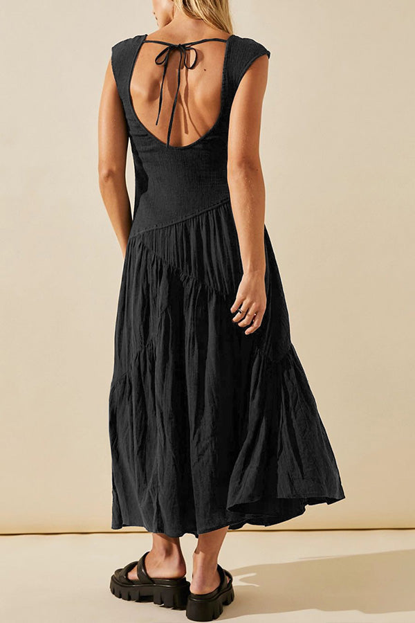 Vestido bohemio de resort con falda tubo y espalda descubierta