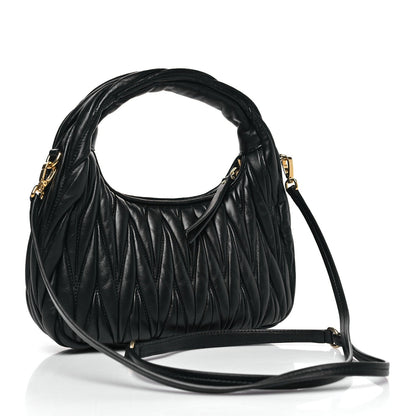 Nappa Matelasse Small Wander Hobo Black