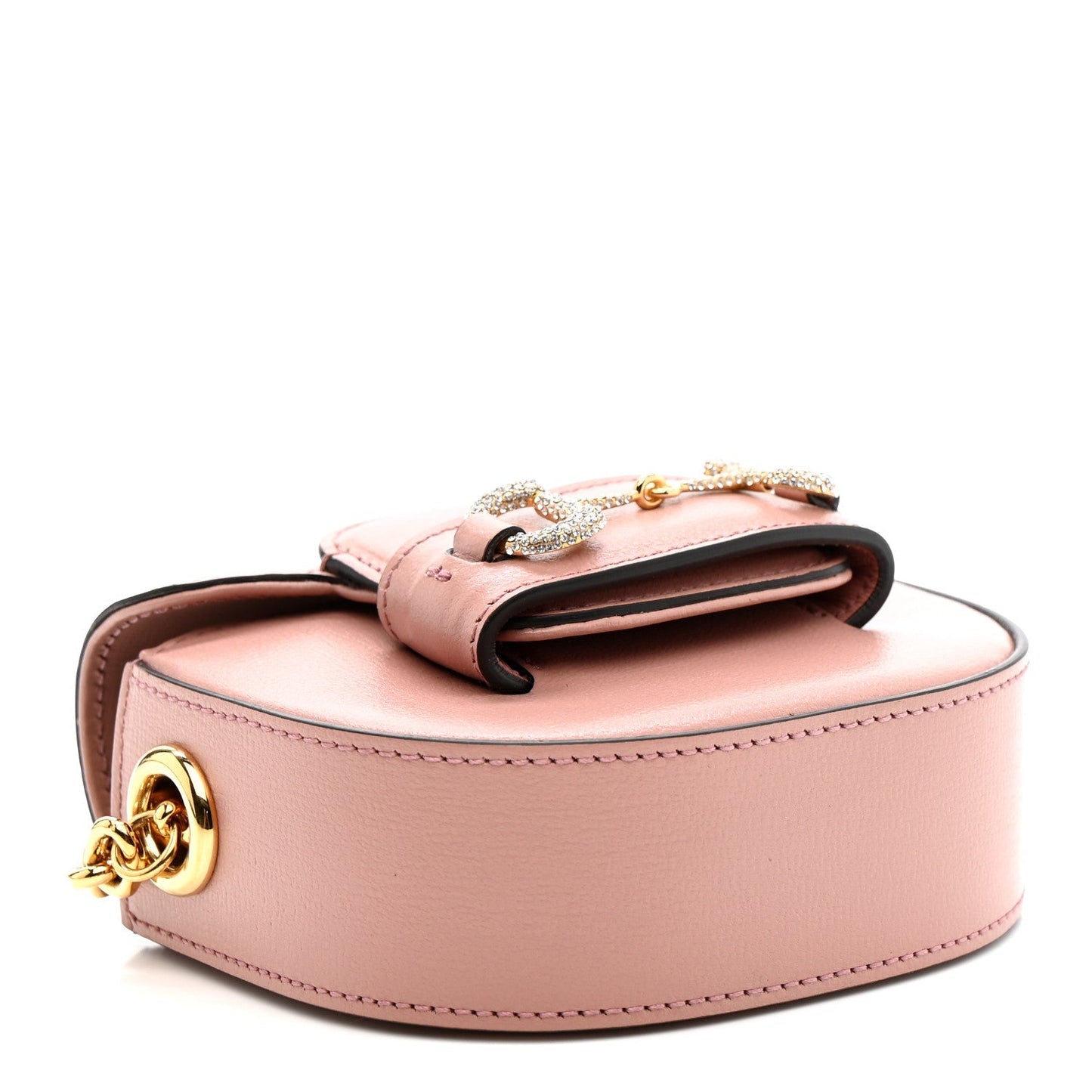 Azalea Calfskin Crystal GG Monogram Mini Horsebit 1955 Waist Bag Pink