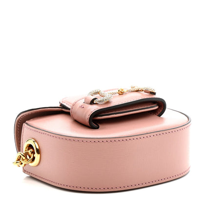 Azalea Calfskin Crystal GG Monogram Mini Horsebit 1955 Waist Bag Pink