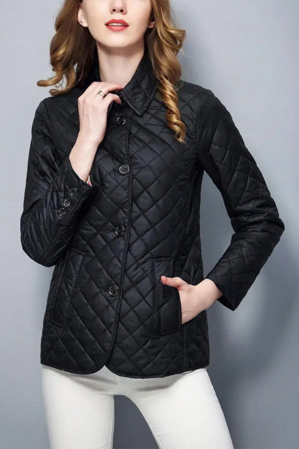 Chaqueta ajustada de mezcla de algodón para mujer para otoño e invierno