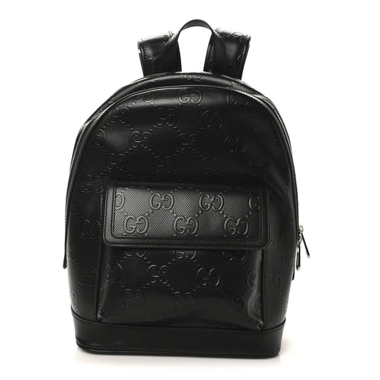 Calfskin GG Tennis Embossed Backpack Black