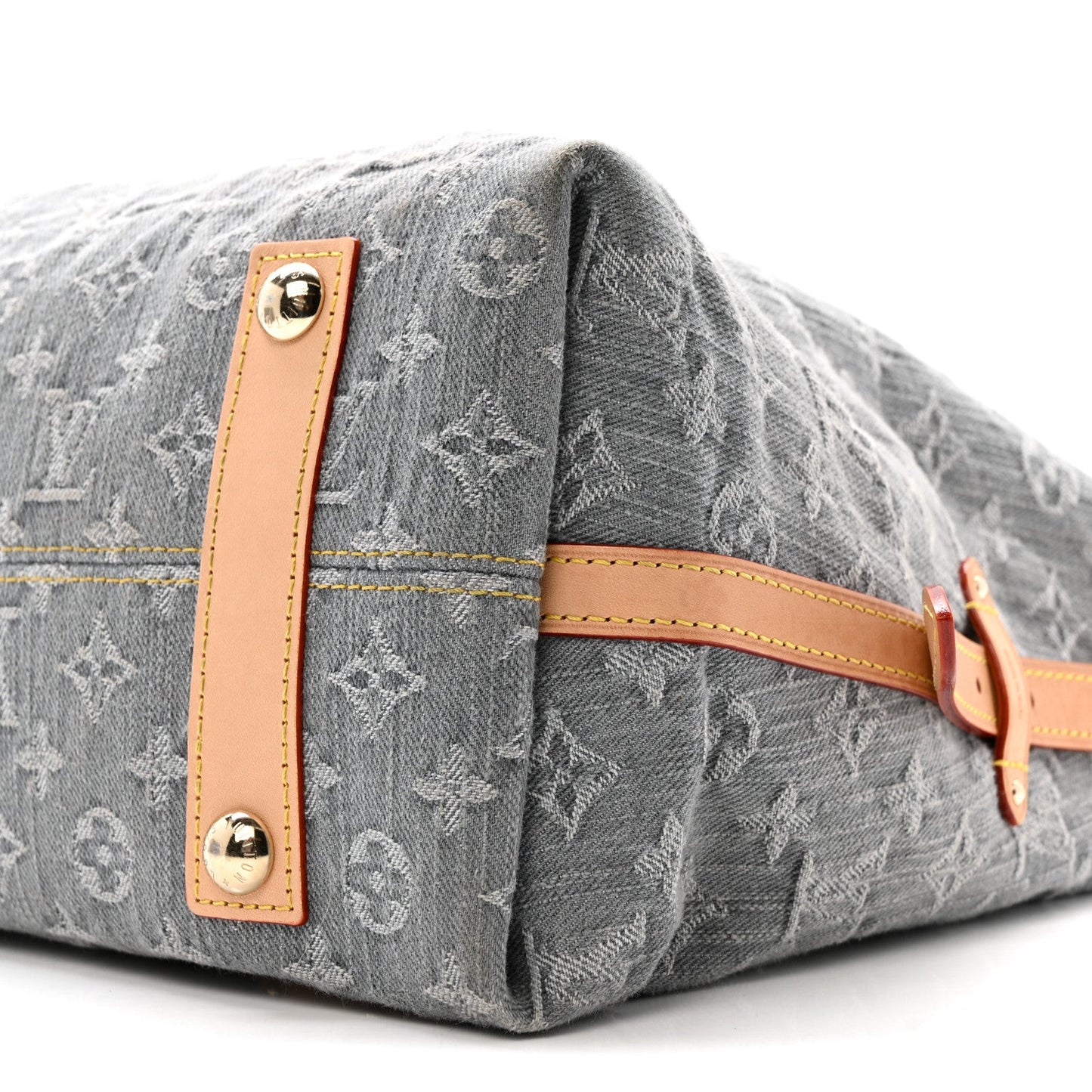 Monogram Denim CarryAll MM Washed Grey