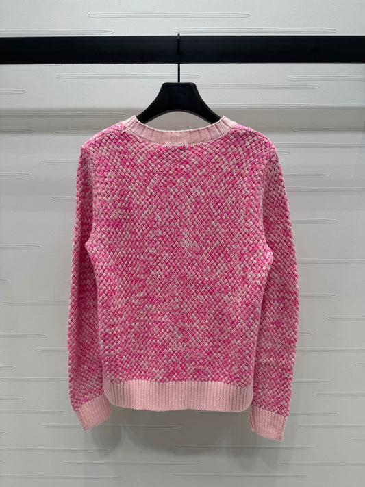 CC 25 Contrast Color Sweater 5 Brooch Pink Wool 305411
