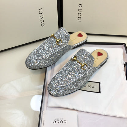 GG PrinceTown Silver Metalic Glitter Mule