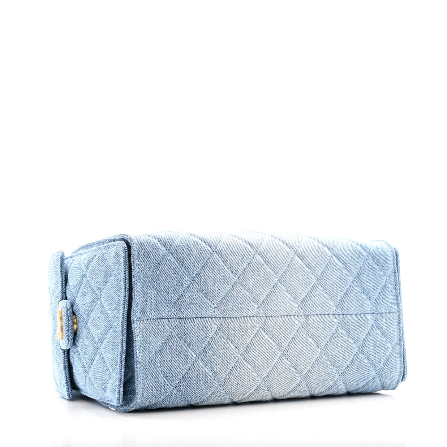 Washed Denim Quilted Small Chanel 25 Handbag Blue