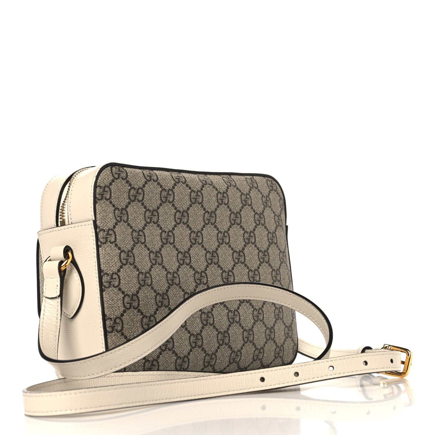 GG Supreme Monogram Small Horsebit 1955 Shoulder Bag Beige Mystic White