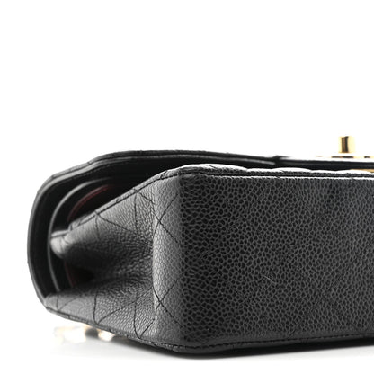 Caviar Quilted Small Double Flap Black
