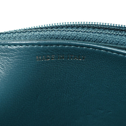 Lambskin Chevron Quilted Wallet On Chain WOC Turquoise