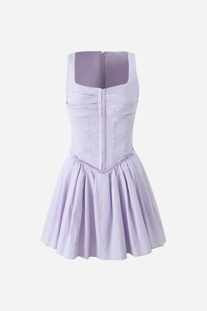 Vestido corto con volantes y corsé Betsy 