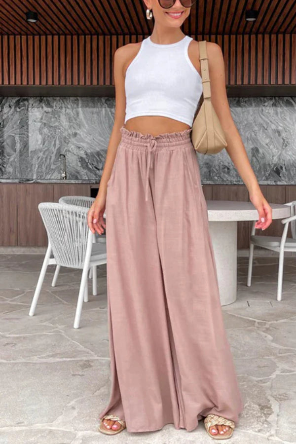 PANTALONES DE LINO DE PIERNA ANCHA ON MY HEART - 4 COLORES 