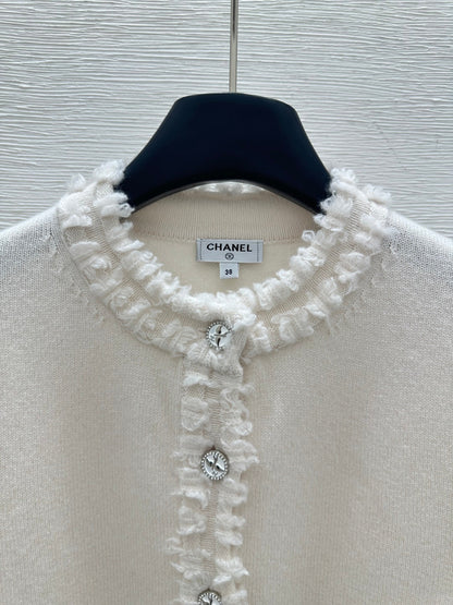 CC 25 Cardigan Black And White Cashmere 226856