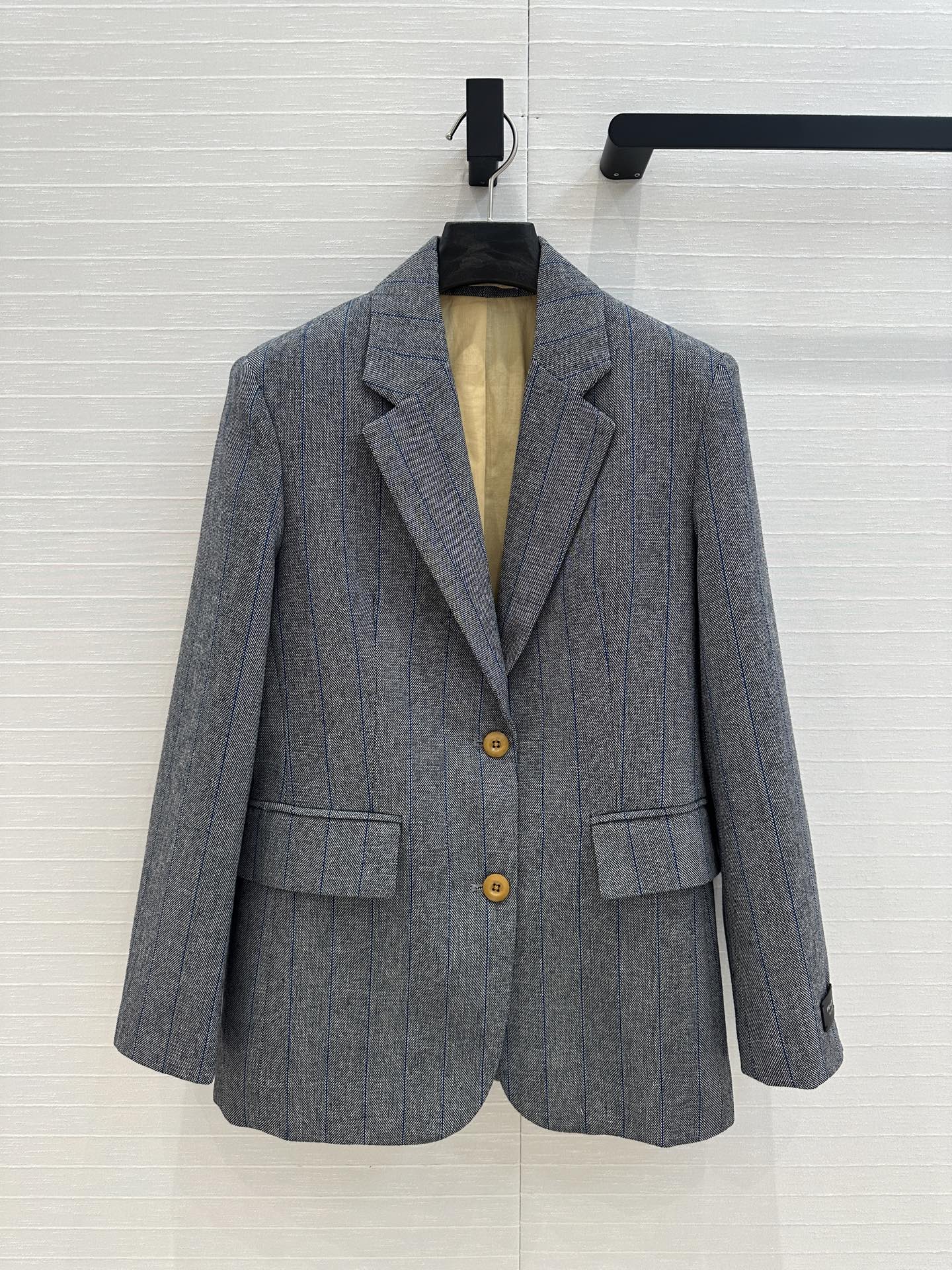 Prada 25 Striped Vest Suit Gray Wool Polyester