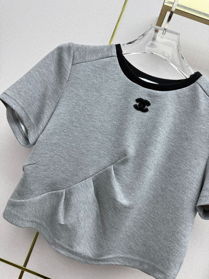 Chanel 2026 T-shirt with Skirt Set Gray Cotton 354770