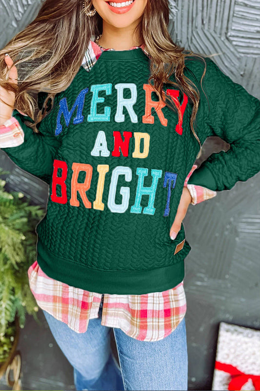 Sudadera acolchada alegre y brillante en verde negruzco