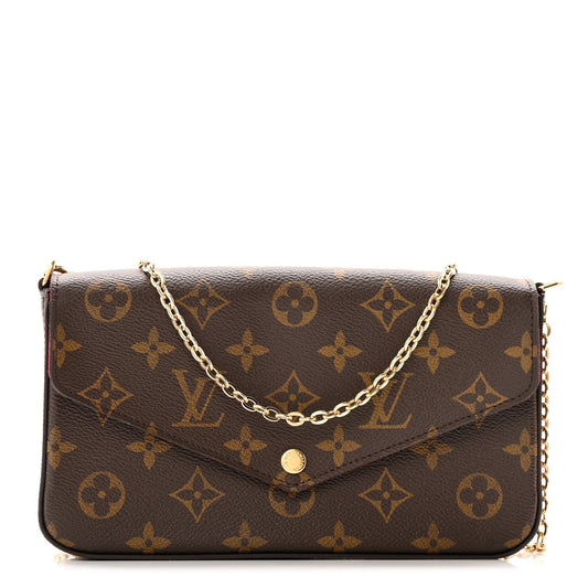 Monogram Pochette Felicie Chain Wallet Fuchsia