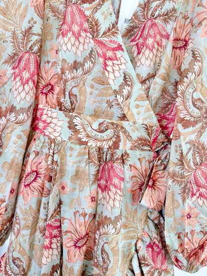 Zimmermann Daylight Mini Wrap Frill Dress Pink Cotton 342336