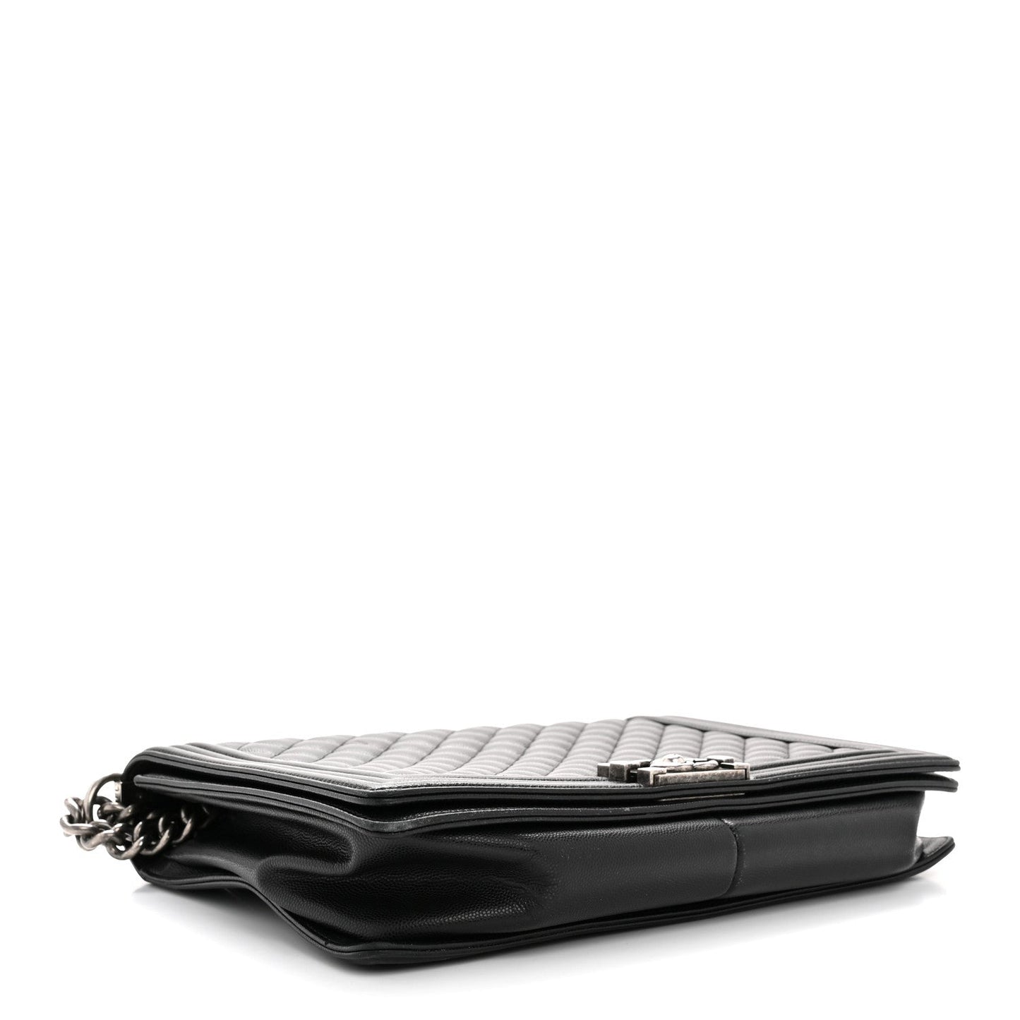 Caviar Quilted Large Boy Flap Black
