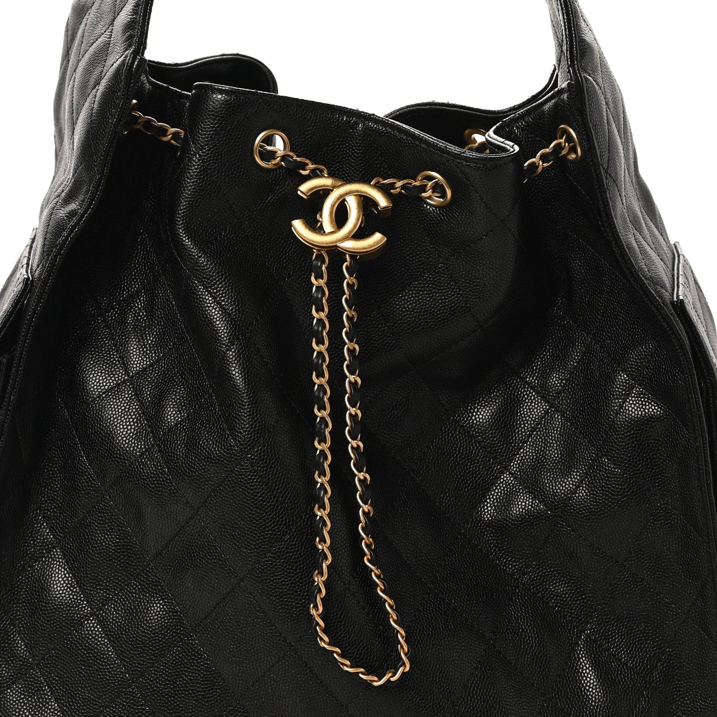 Caviar Quilted Medium Chanel 25 Handbag Black