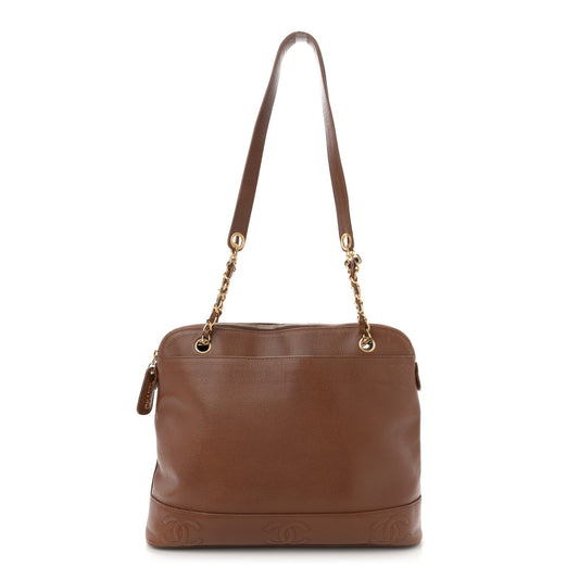 Caviar CC Shoulder Bag Brown