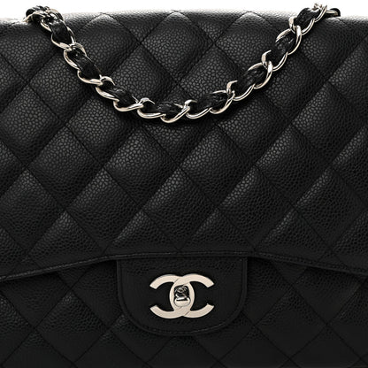 Caviar Quilted Jumbo Single Flap Black