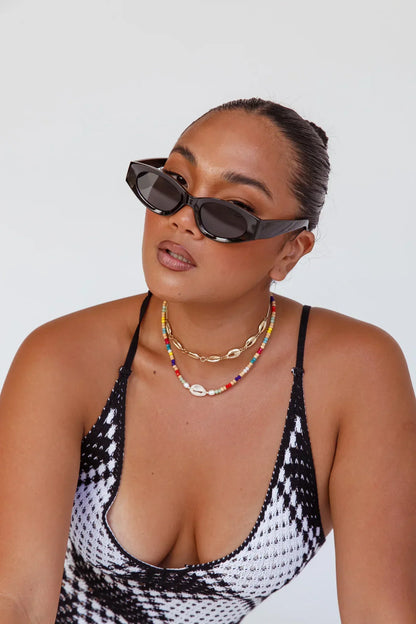 Janis Cat-eye Acetate Sunglasses Black
