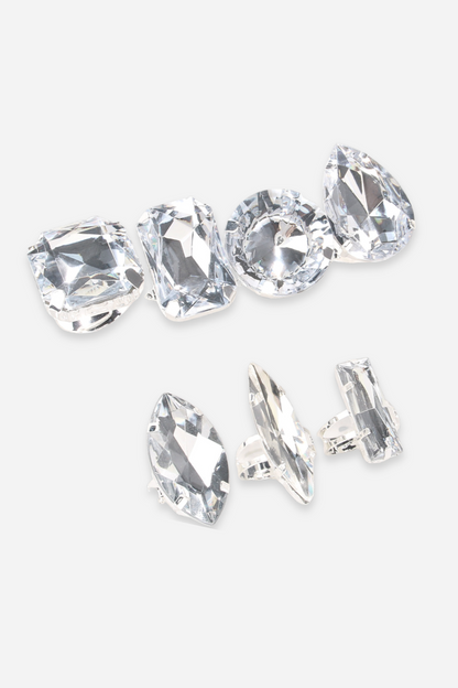 Juego de 7 anillos de cristal Dana 