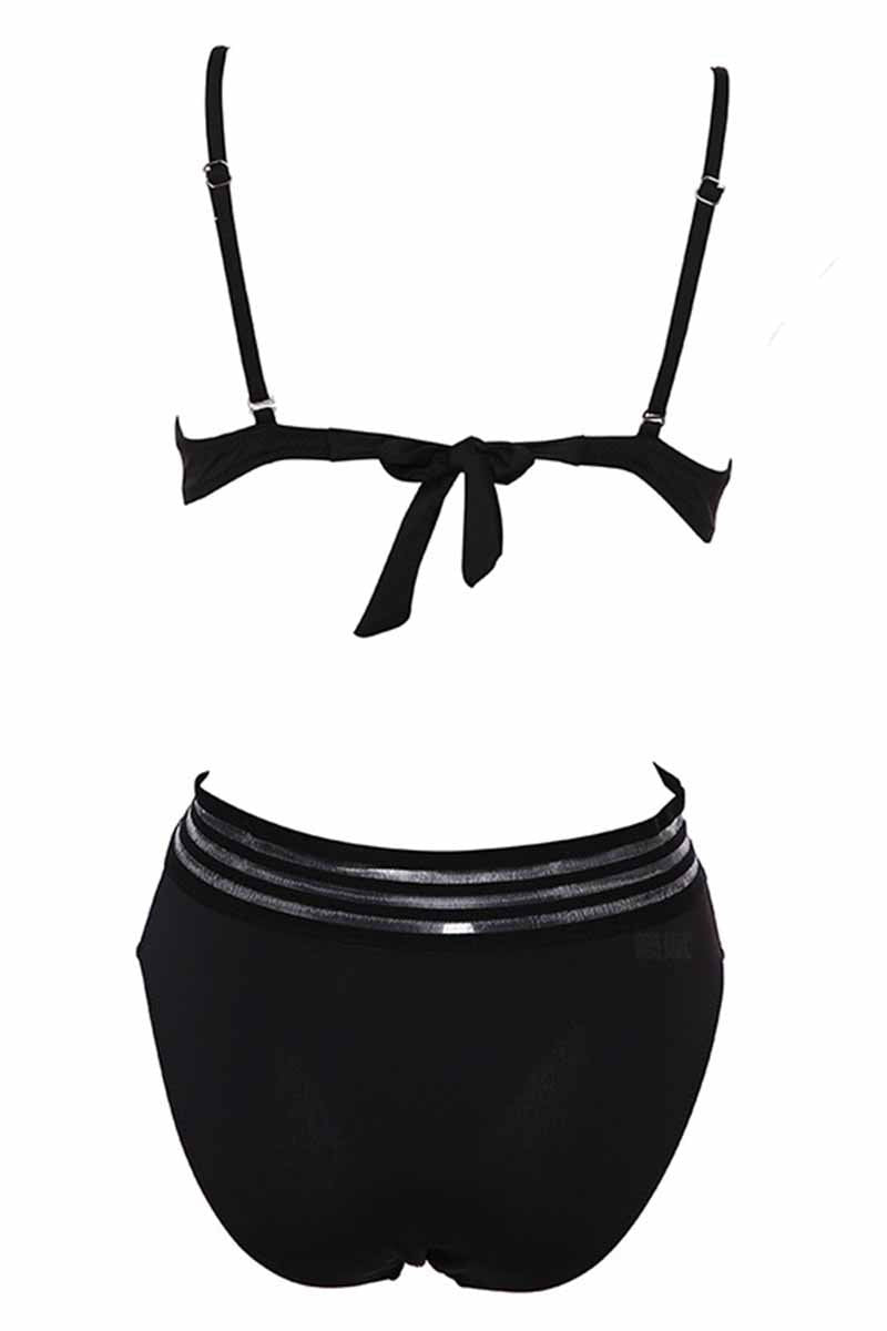 Traje de baño negro sexy sin espalda para mujer