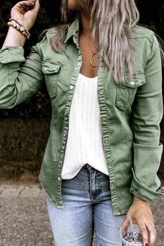 Blusa de manga larga de color liso (4 colores)