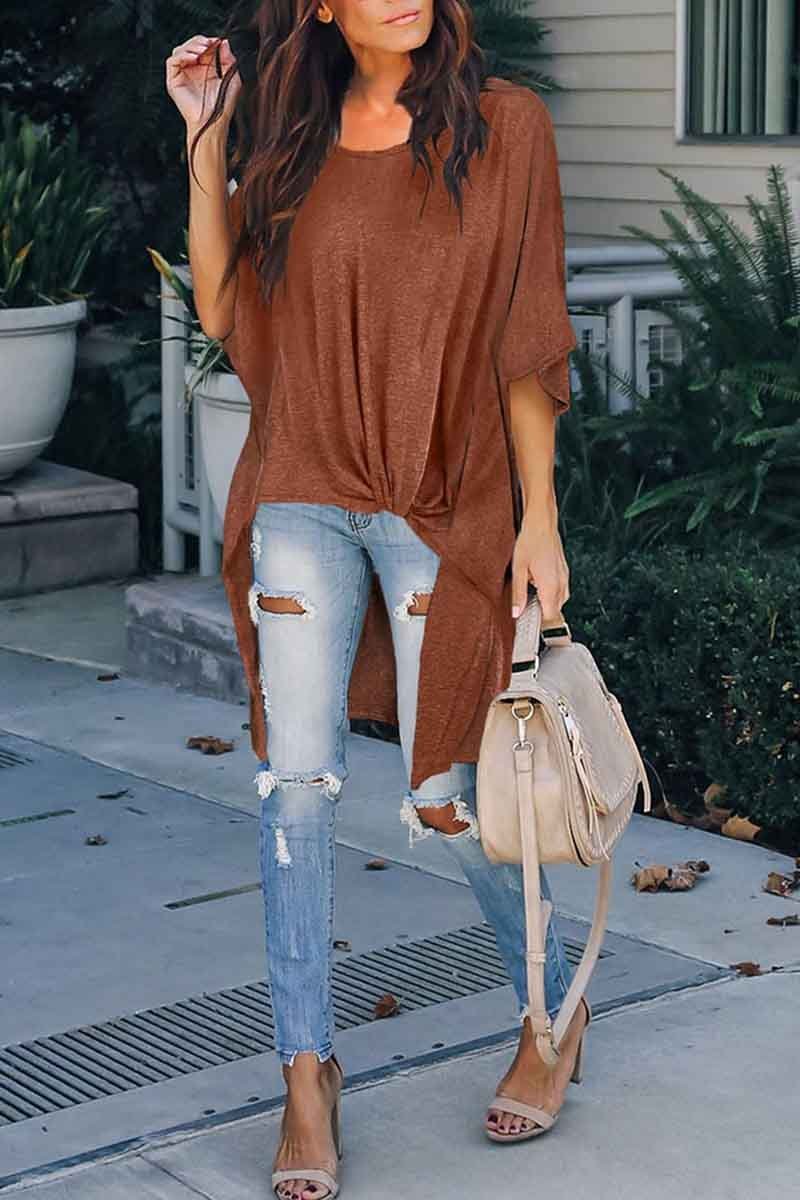 Camiseta casual de color liso (2 colores)