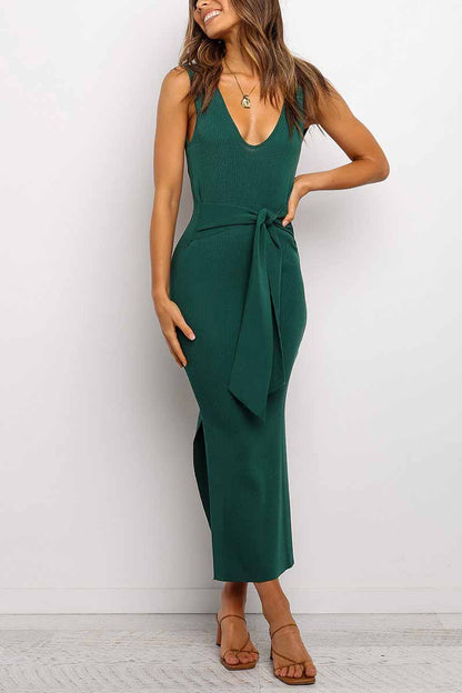 Vestido largo sexy de vendaje liso
