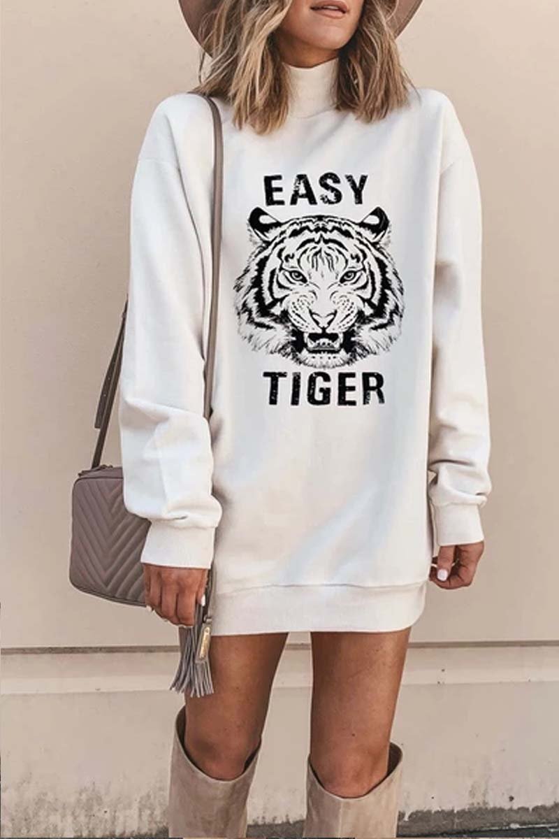 Minivestido blanco con estampado de tigre (2 colores)
