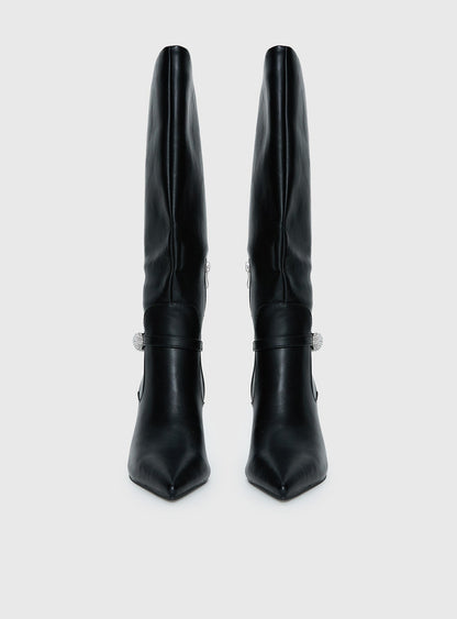 Billini Domineca Knee High Heeled Boots Black