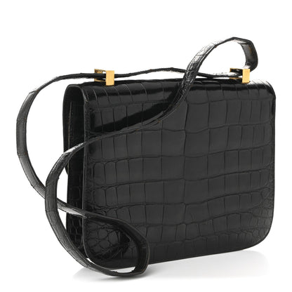 Shiny Caiman Crocodile Constance 23 Black