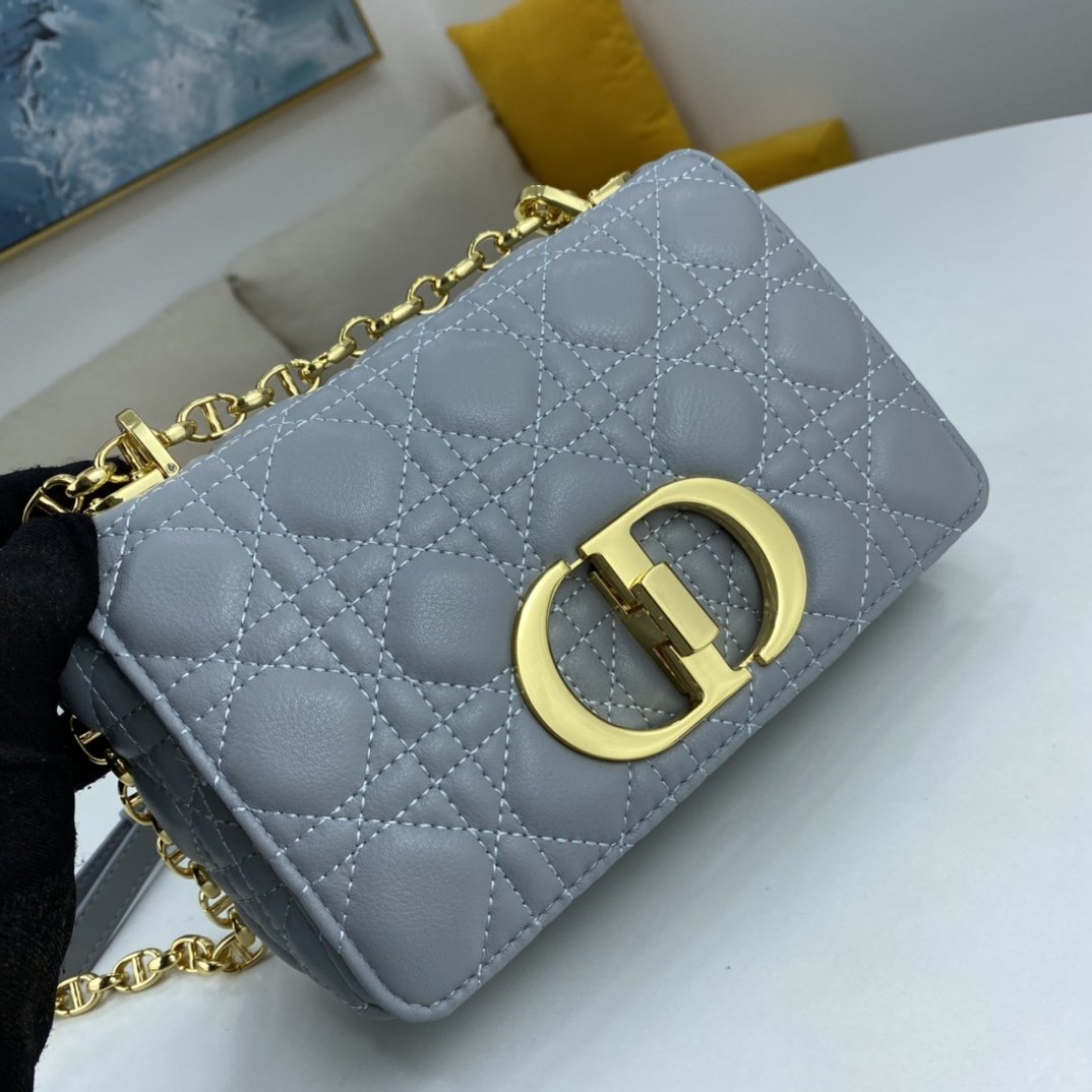 Dior Small Dior Caro Bag Black Supple Cannage Calfskin Women