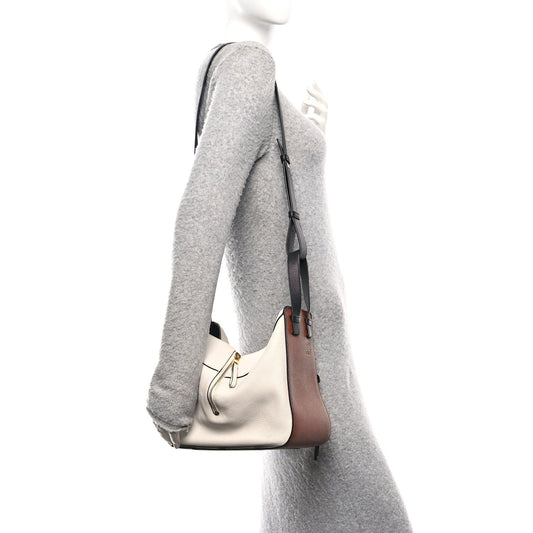 Calfskin Small Hammock Shoulder Bag Tan Ivory Black