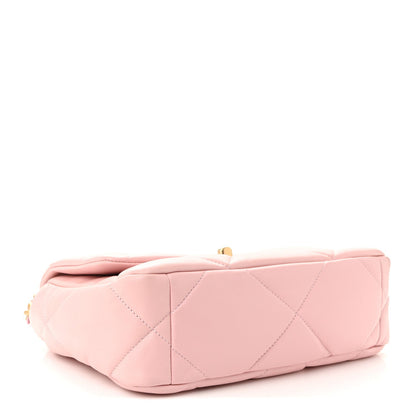 Lambskin Quilted Medium Chanel 19 Flap Light Pink